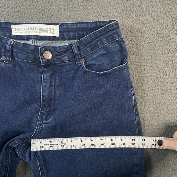 Barbell Apparel Jeans Mens 32 (Fits 30x32) Blue Athletic Fit Dark Wash Stretch - Picture 15 of 16